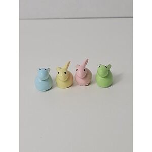Pastel Bunny 3D Stickers Easter Decor Dollhouse Miniatures (12 Pieces)